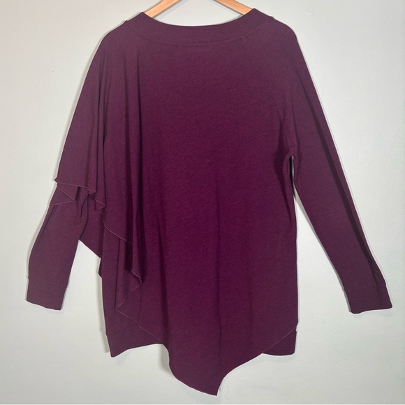 Soft Surroundings Tunic Madeline Cape Overlay Knit Top-Purple Wine-Women Large - Picture 5 of 6